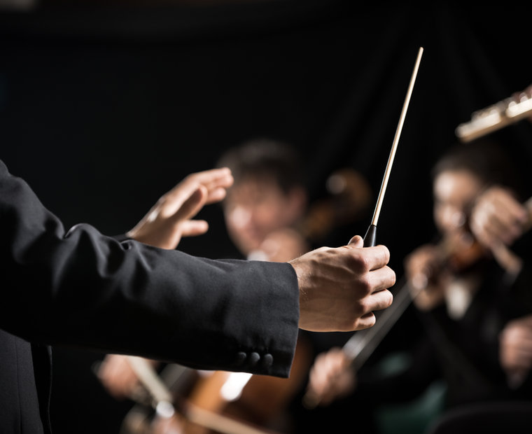 Director de orquesta y orquesta