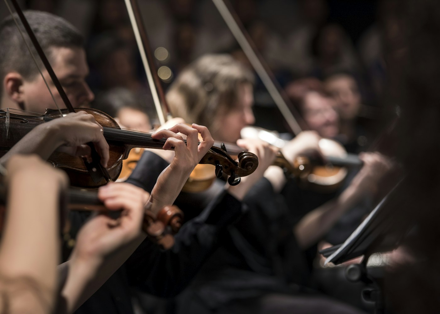 Músicos de orquesta en concierto